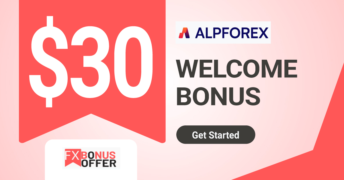 ALPFOREX 30 USD Forex Welcome No Deposit Bonus